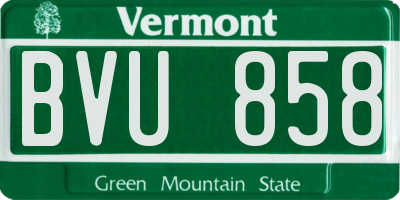 VT license plate BVU858