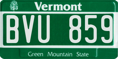 VT license plate BVU859