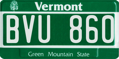 VT license plate BVU860