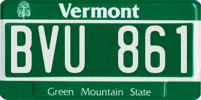 VT license plate BVU861