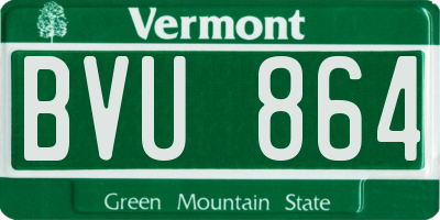 VT license plate BVU864