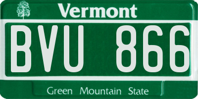 VT license plate BVU866
