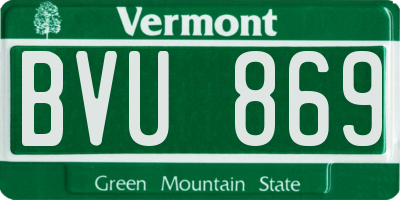 VT license plate BVU869