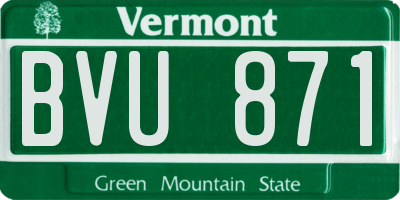 VT license plate BVU871