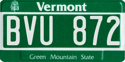 VT license plate BVU872