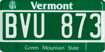 VT license plate BVU873