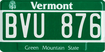 VT license plate BVU876