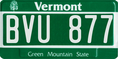 VT license plate BVU877