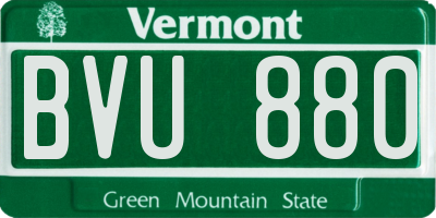 VT license plate BVU880