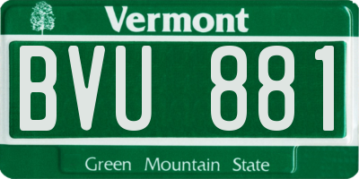 VT license plate BVU881