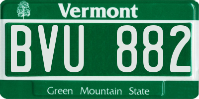 VT license plate BVU882