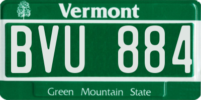 VT license plate BVU884