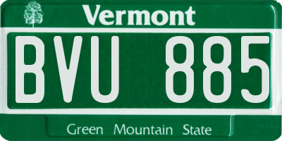 VT license plate BVU885