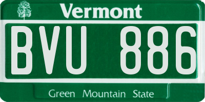 VT license plate BVU886