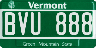 VT license plate BVU888