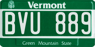 VT license plate BVU889