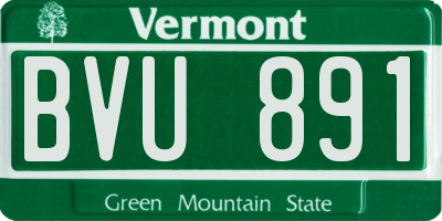 VT license plate BVU891