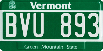 VT license plate BVU893