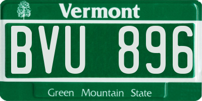 VT license plate BVU896