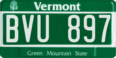 VT license plate BVU897