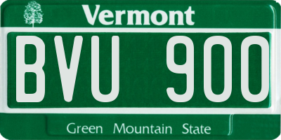VT license plate BVU900