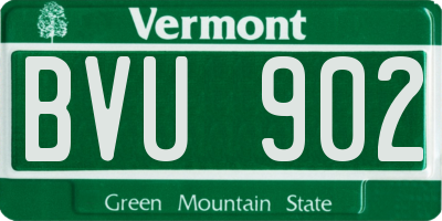 VT license plate BVU902