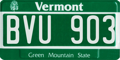 VT license plate BVU903
