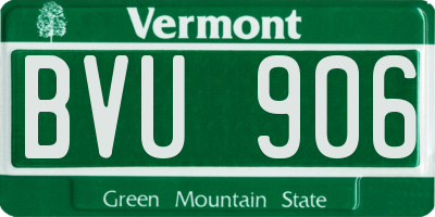 VT license plate BVU906