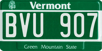 VT license plate BVU907