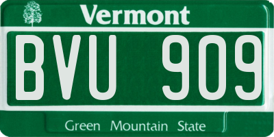 VT license plate BVU909
