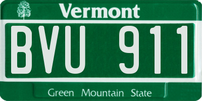 VT license plate BVU911