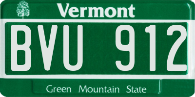 VT license plate BVU912