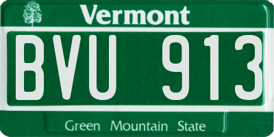 VT license plate BVU913