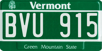 VT license plate BVU915