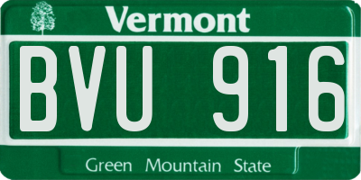 VT license plate BVU916