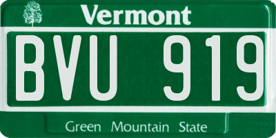 VT license plate BVU919