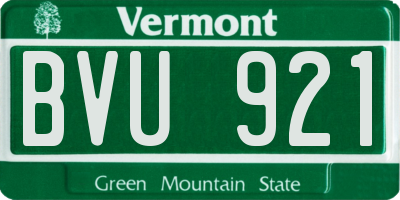 VT license plate BVU921