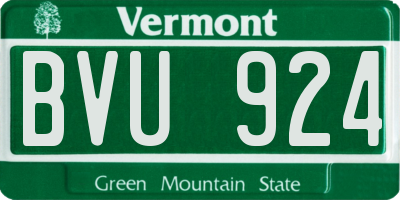 VT license plate BVU924