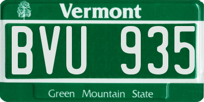 VT license plate BVU935