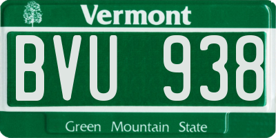 VT license plate BVU938