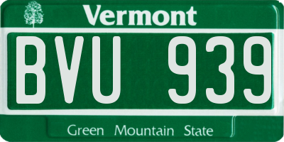 VT license plate BVU939