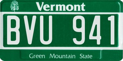 VT license plate BVU941