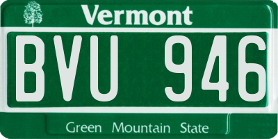 VT license plate BVU946