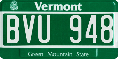 VT license plate BVU948