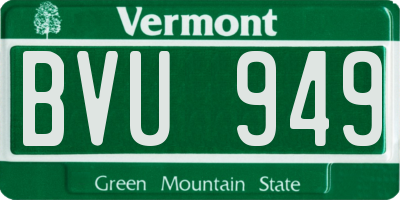 VT license plate BVU949