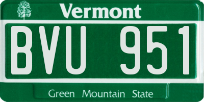 VT license plate BVU951