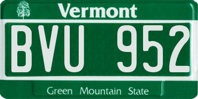 VT license plate BVU952