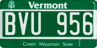 VT license plate BVU956
