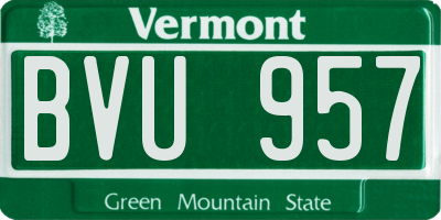 VT license plate BVU957