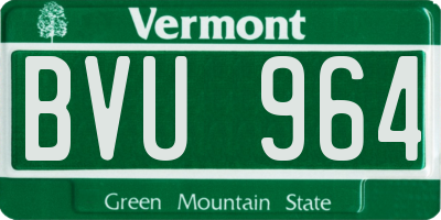 VT license plate BVU964